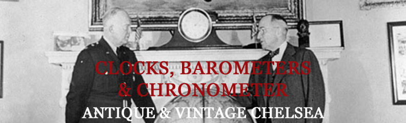 President Harry S. Truman & General Dwight D. Eisenhower stand before an 8 1/2 inch Chelsea Ship's Bell. Clocks, Barometers & Chronometers, Nautical, Marine, Maritime, Chelsea, Seth Thomas, Tiffany